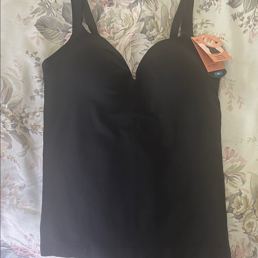 Shapermint Black Sweetheart Built-In Bra Shaper Cami XL NWT